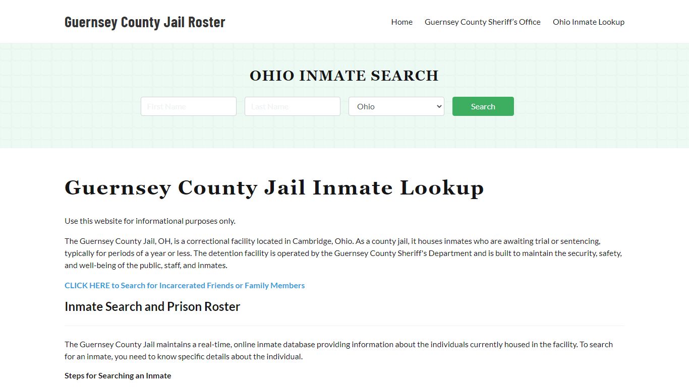 Guernsey County Jail Roster Lookup, OH, Inmate Search